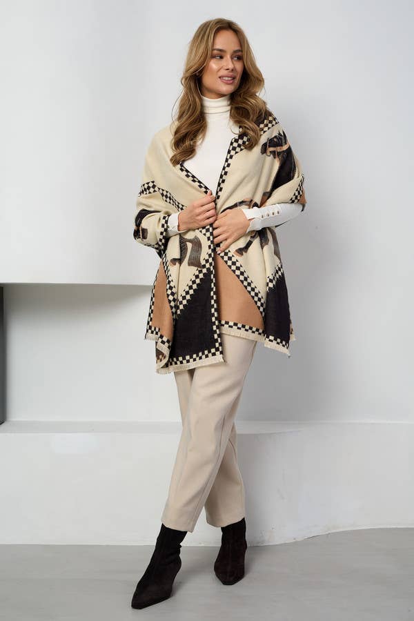 Equestrian Patchwork Knit Scarf