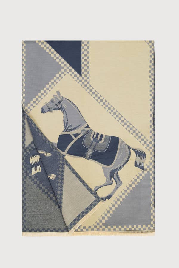 Equestrian Patchwork Knit Scarf