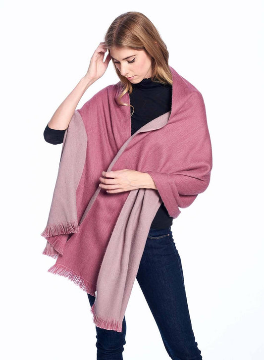 Alpaca Reversible Wrap - Renaissance Rose