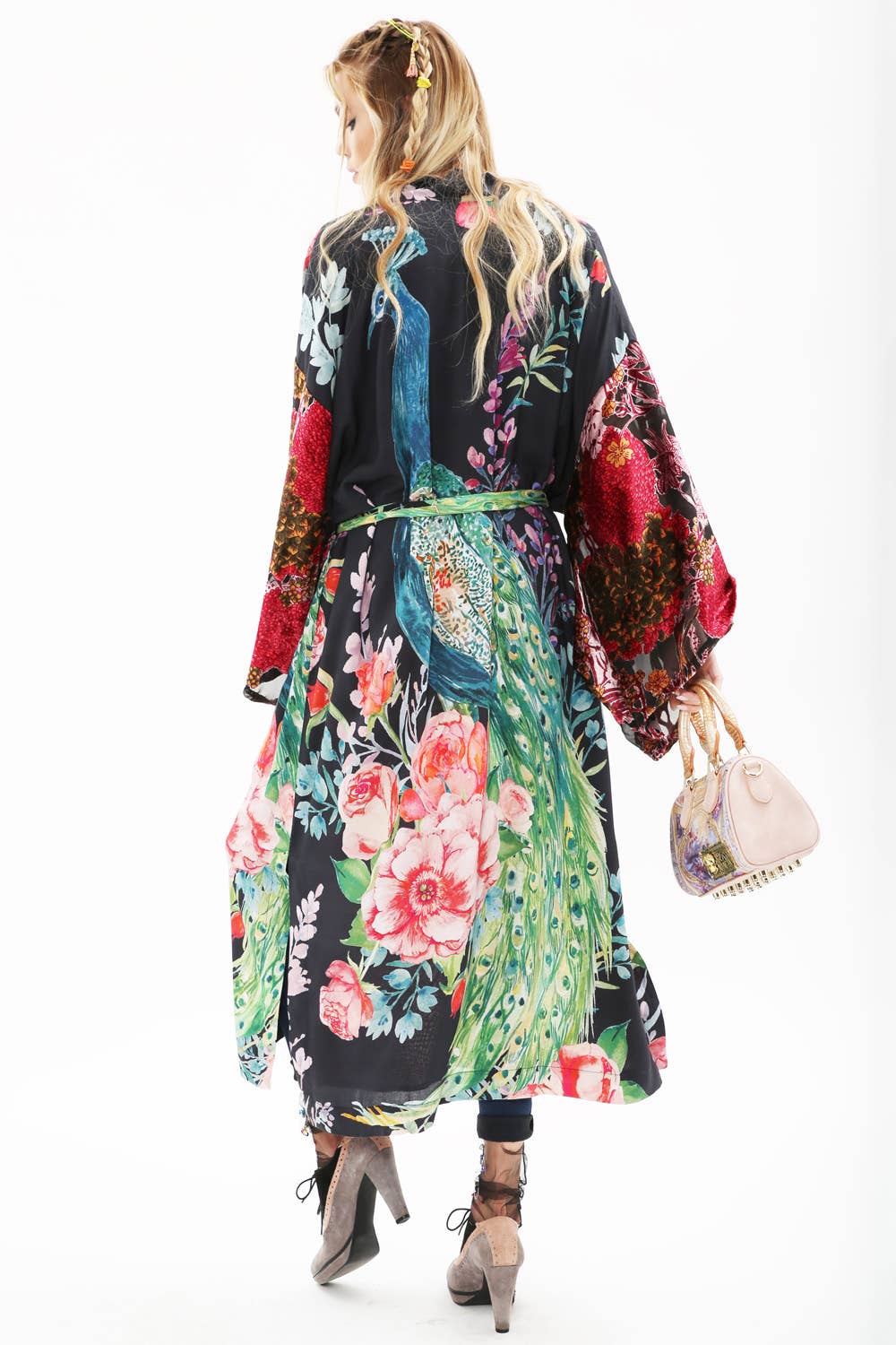 Sweet Fantasy Kimono | Peacock Floral Print | Women's Kimono