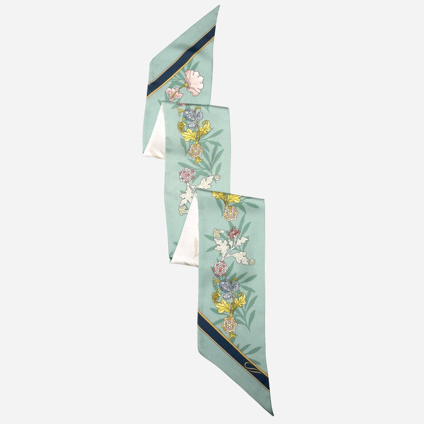 Sabrina - Skinny Silk Scarf - Pale Aqua