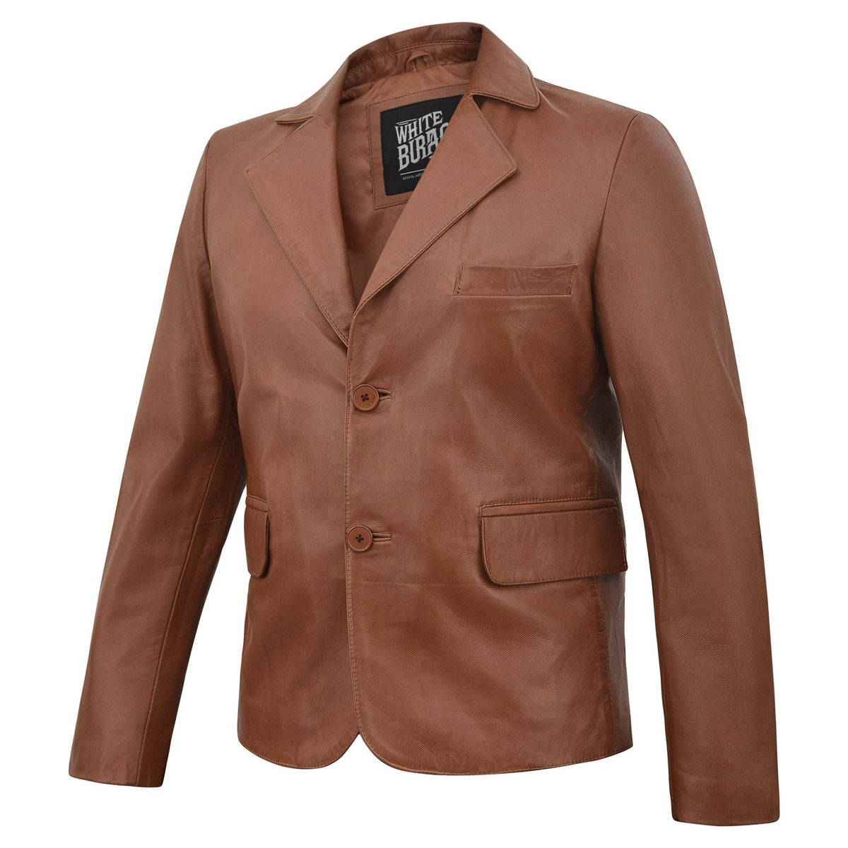 Men's Lambskin Leather Two-Button Blazer