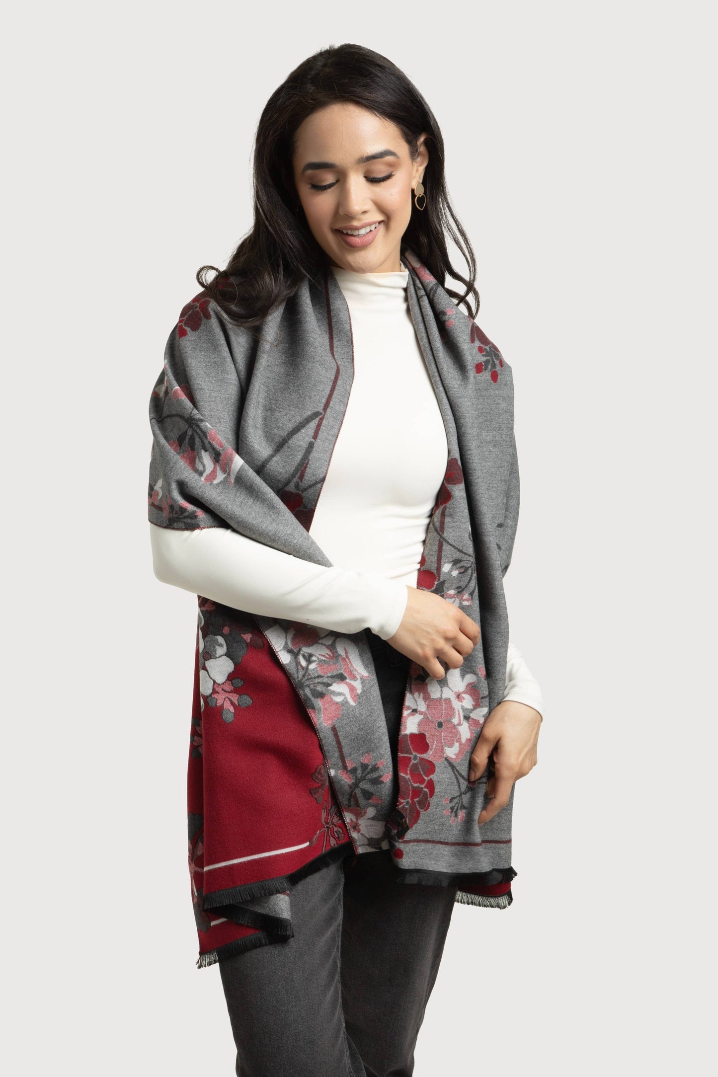 Reverse Floral Garden Printed Neck Scarf