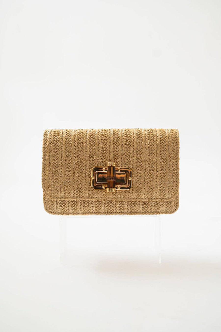 Gold Lilly - Straw Clutch - Bamboo Toggle