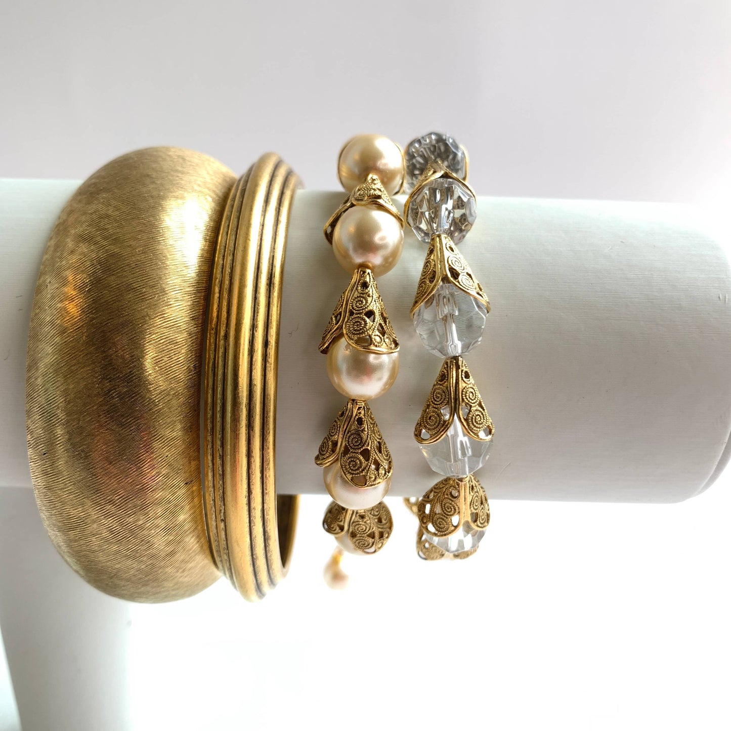 Classic Filigree Bead Cap Bracelet - 4 Color Options