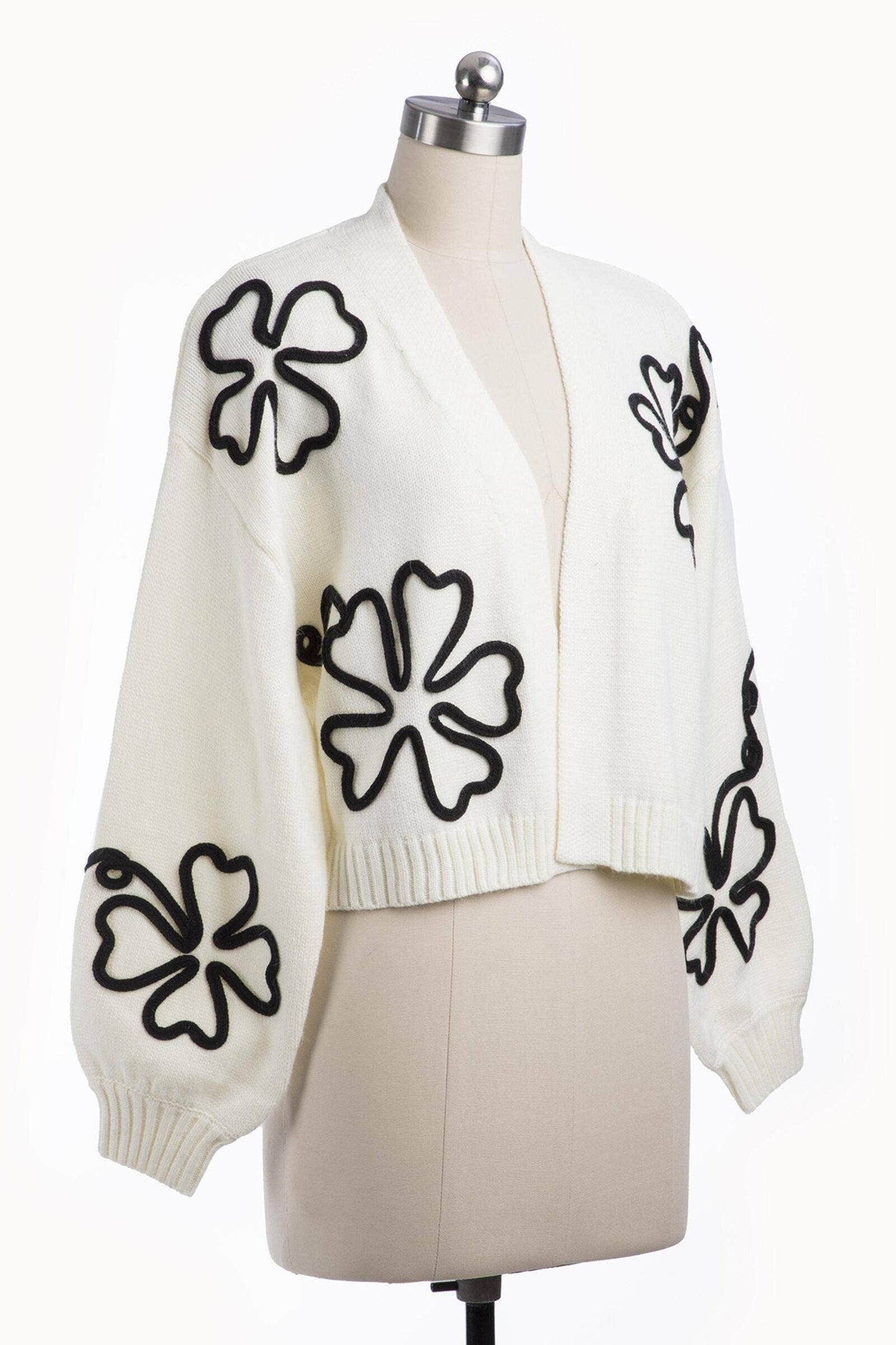 Cropped Floral Cardigan Squiggle
