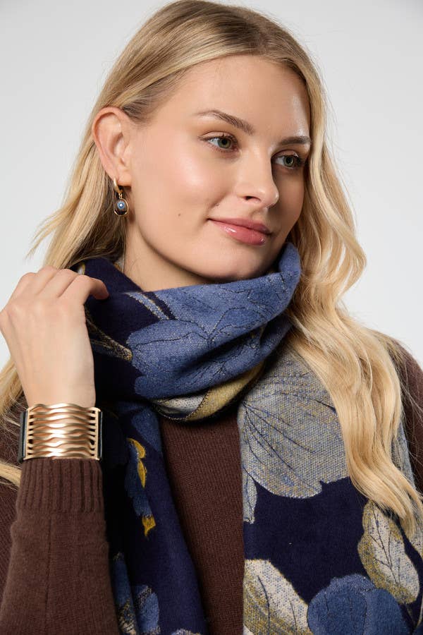 Gilded Floral Reversible Scarf