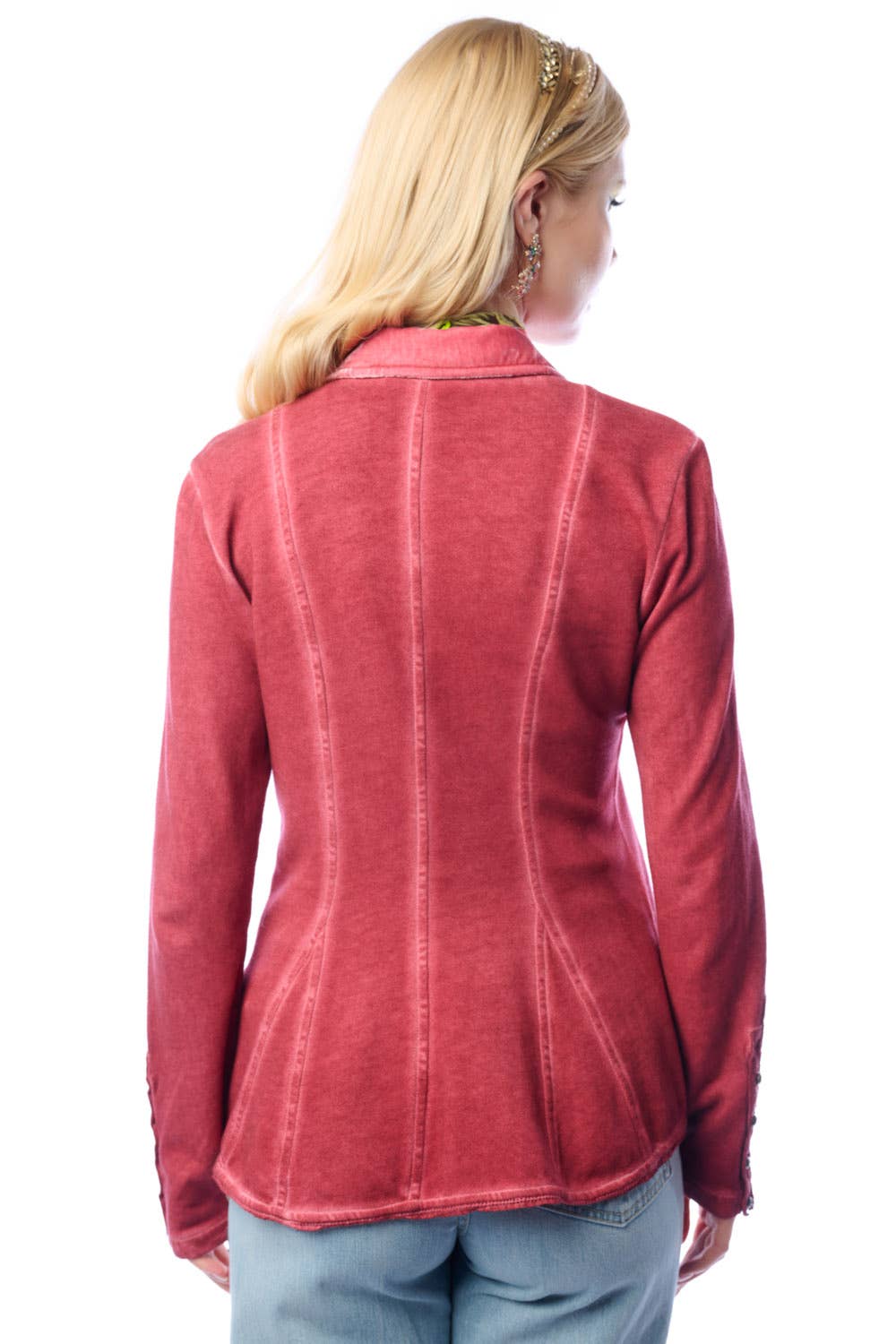 Colonel Red Velvet Jacket | Pinstripe Blazer | French Terry