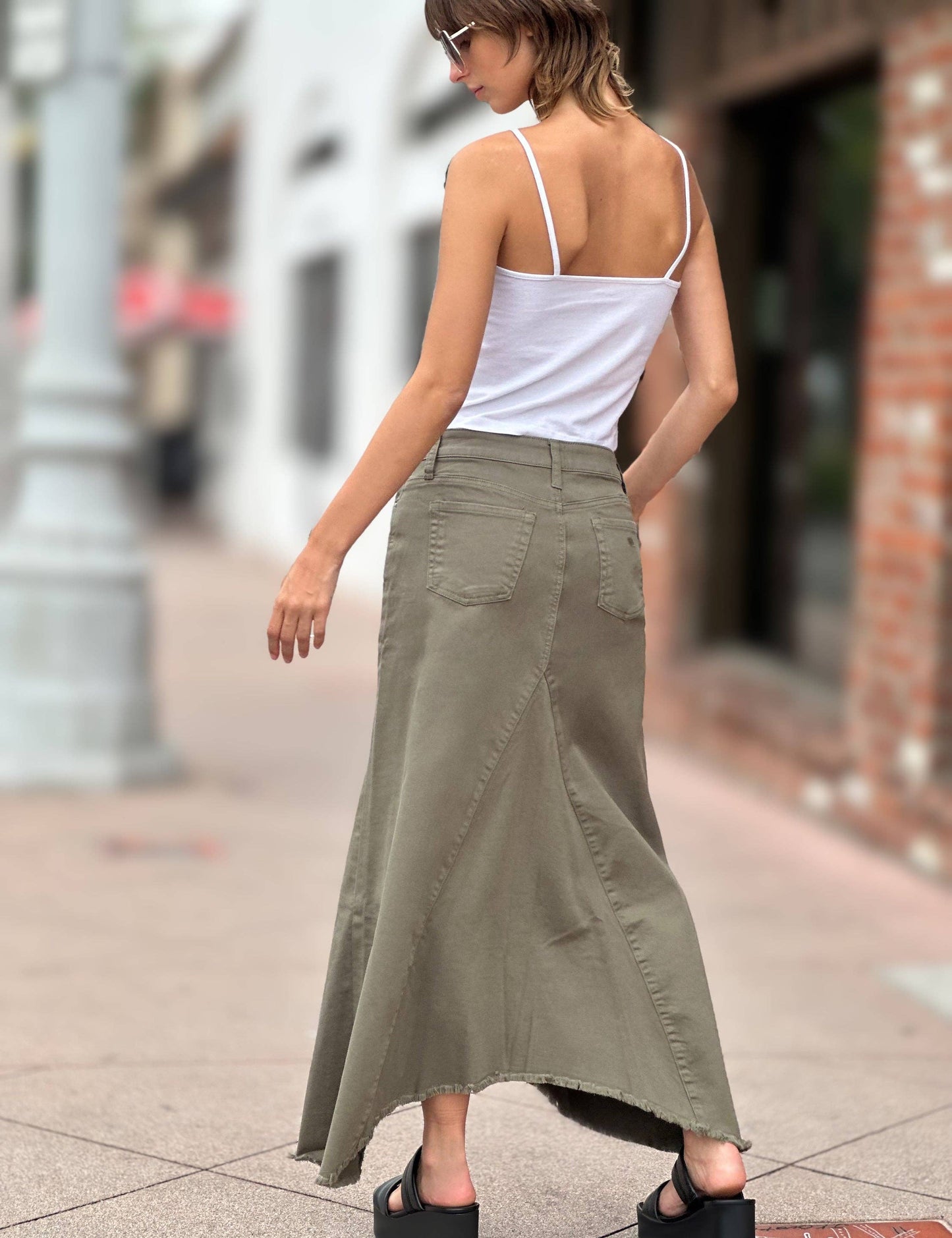 Selma Pieced Denim Maxi Skirt