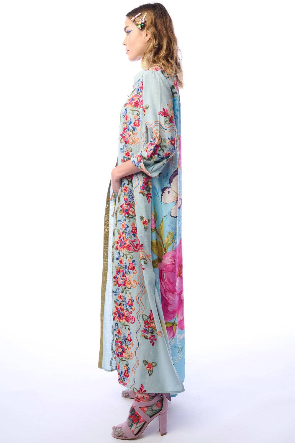 Beauty Mark Maxi Duster-Blue | Duster Dress | Spring Dress
