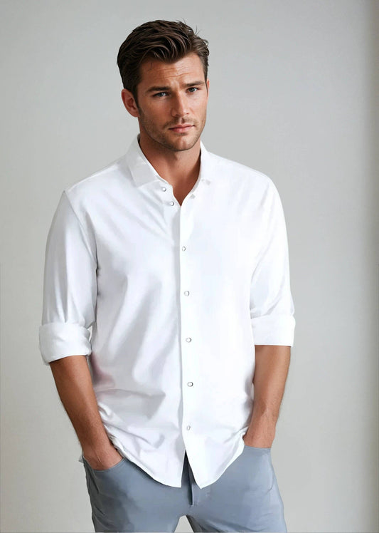 Buki + CINQO 'Single Shot' Long Sleeve Shirt White
