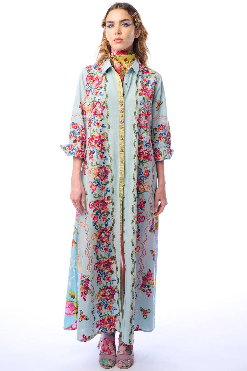 Beauty Mark Maxi Duster-Blue | Duster Dress | Spring Dress