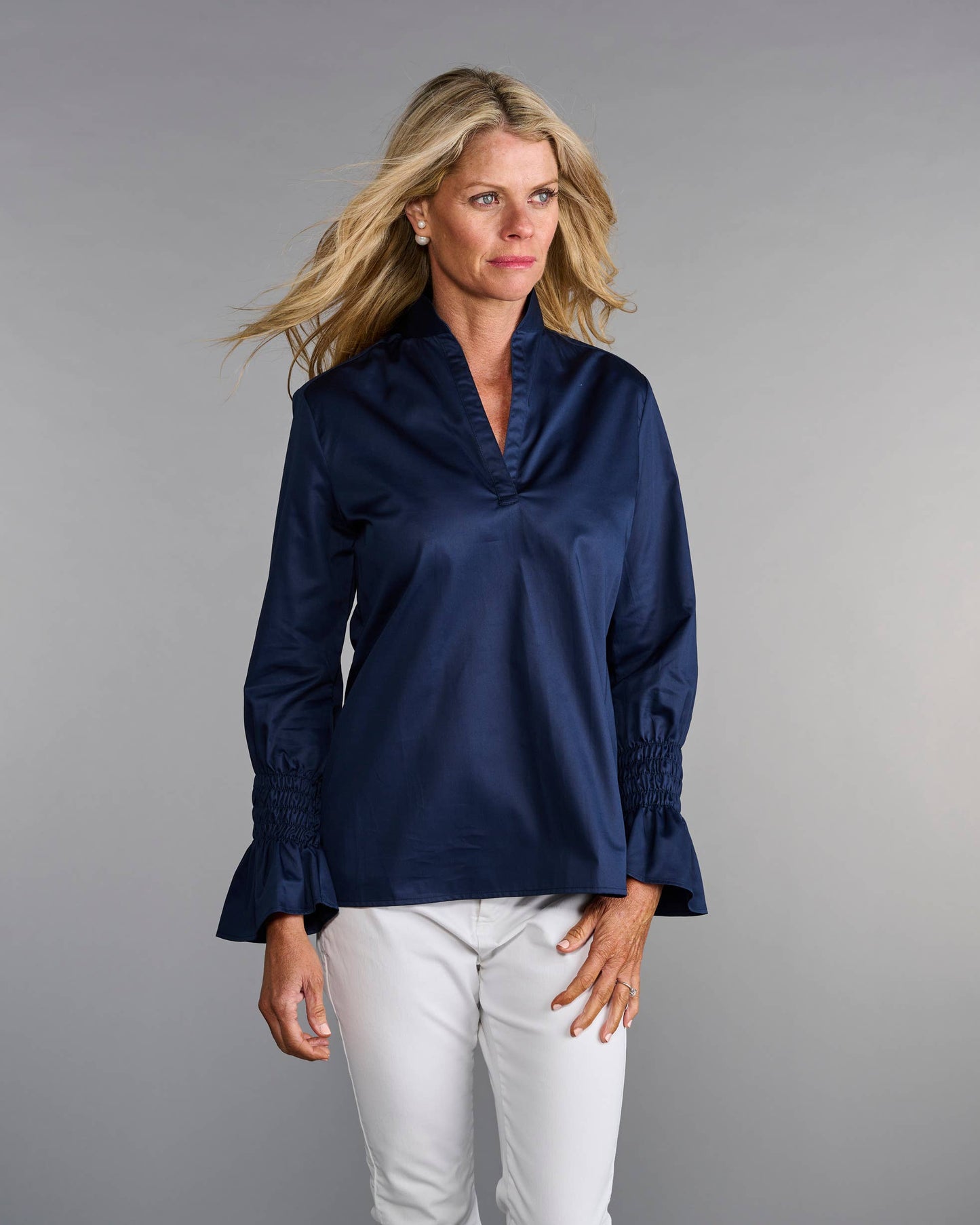 The Smocked Tunic in Deep Dark Blue