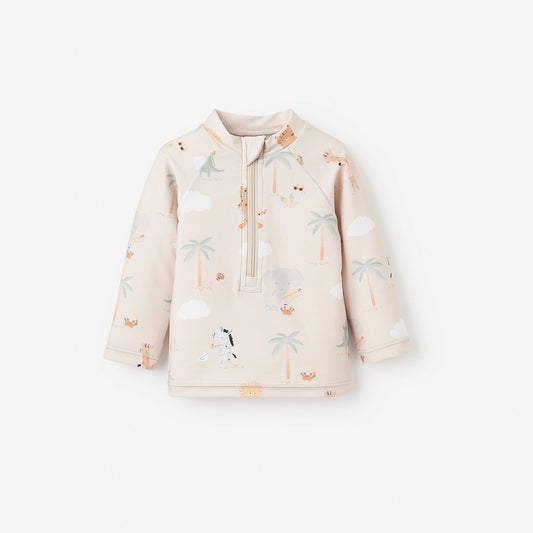 Elegant Baby Seaside Safari Baby Rash Guard in Wheat