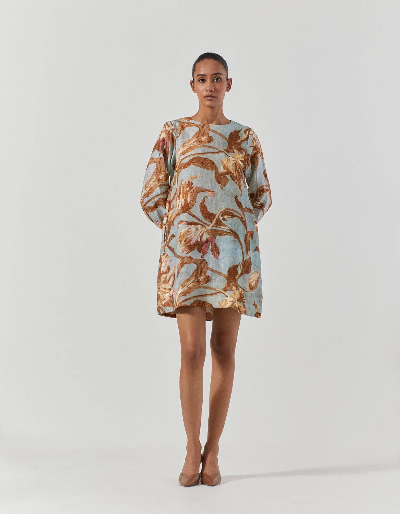 TREVI LINEN SHORT DRESS - PETITE