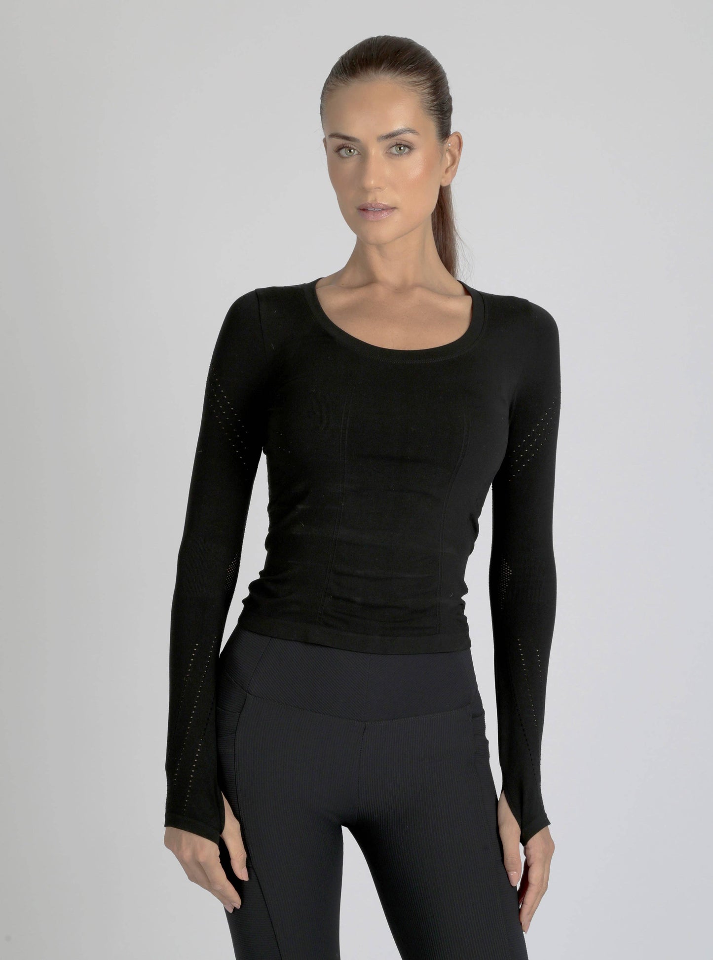 Seamless Scoop Neck Compression Top