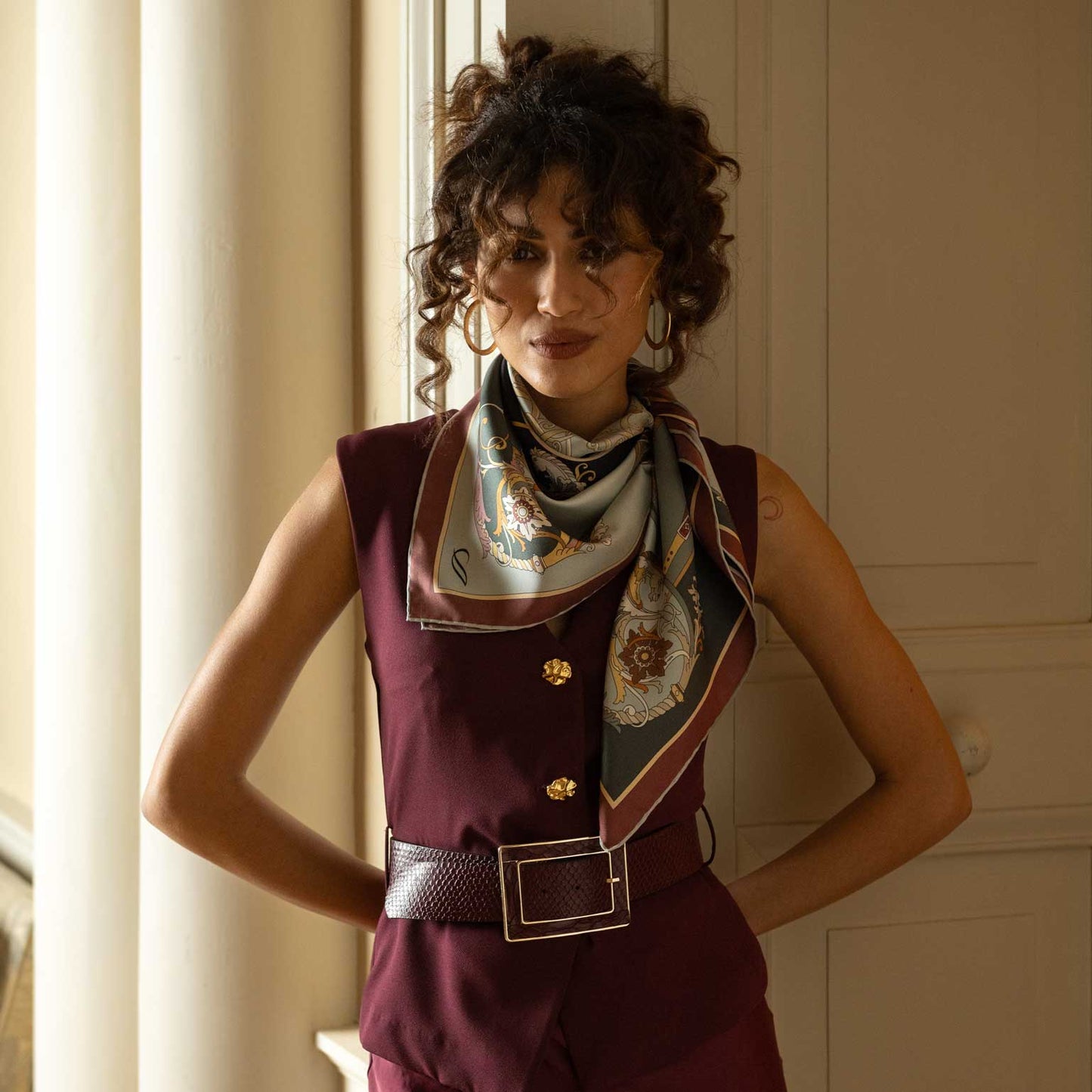 Carozza- Silk Foulard - Antique Jade