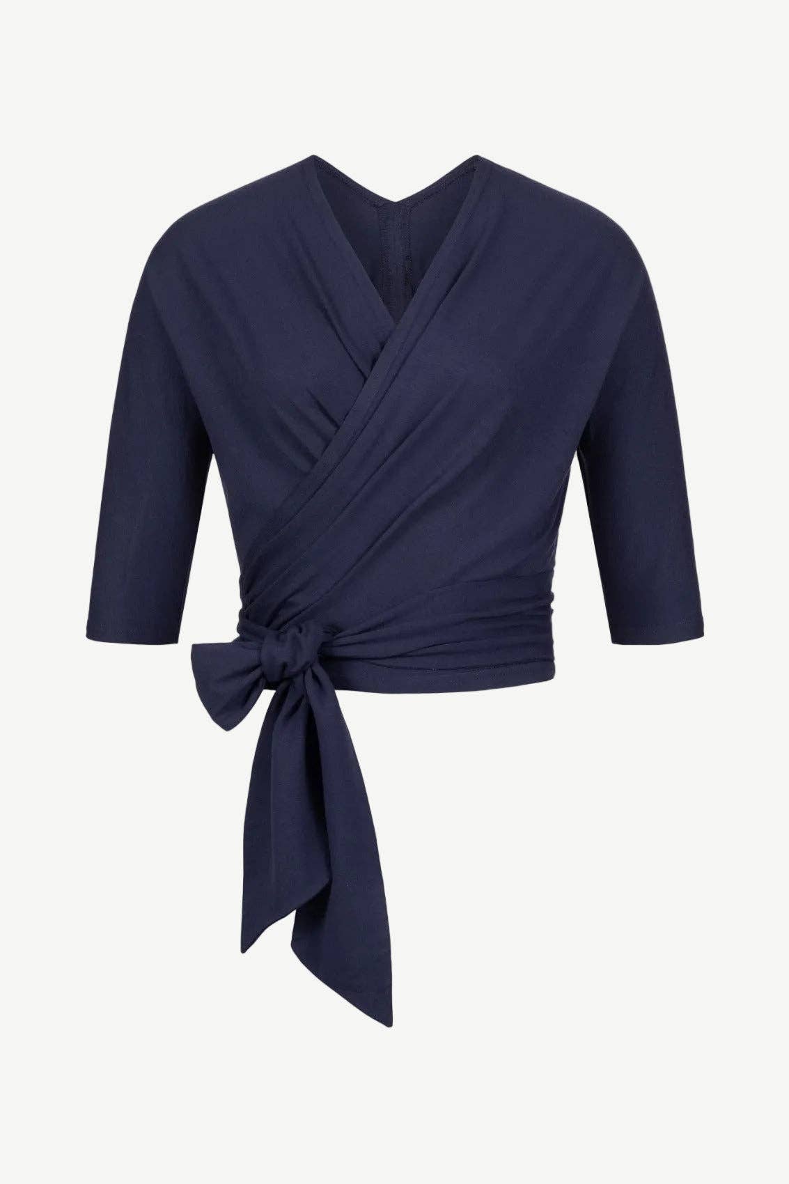 Dark blue wrap top