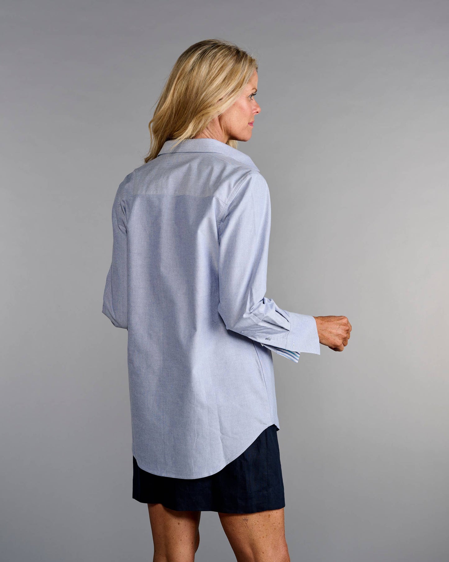 The Modified Boyfriend Shirt in Cadet Blue Oxford
