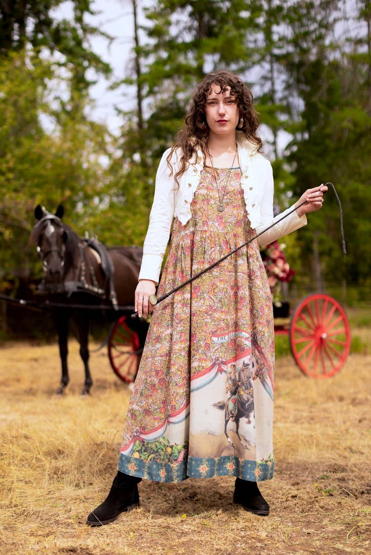 Love Revolution Bohéme Slip Dress w/ Sun, Horse & Florals
