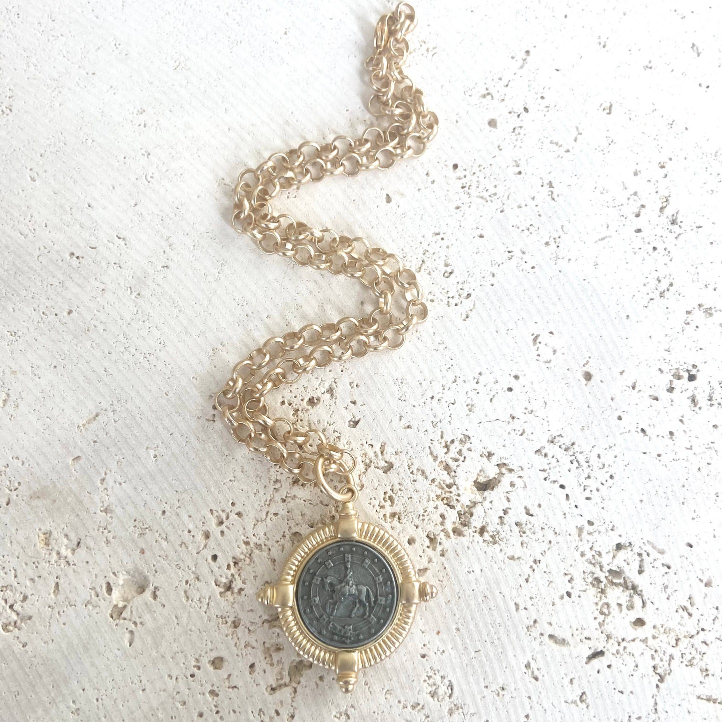 Horse equestrian jewelry coin necklace boutique ranch