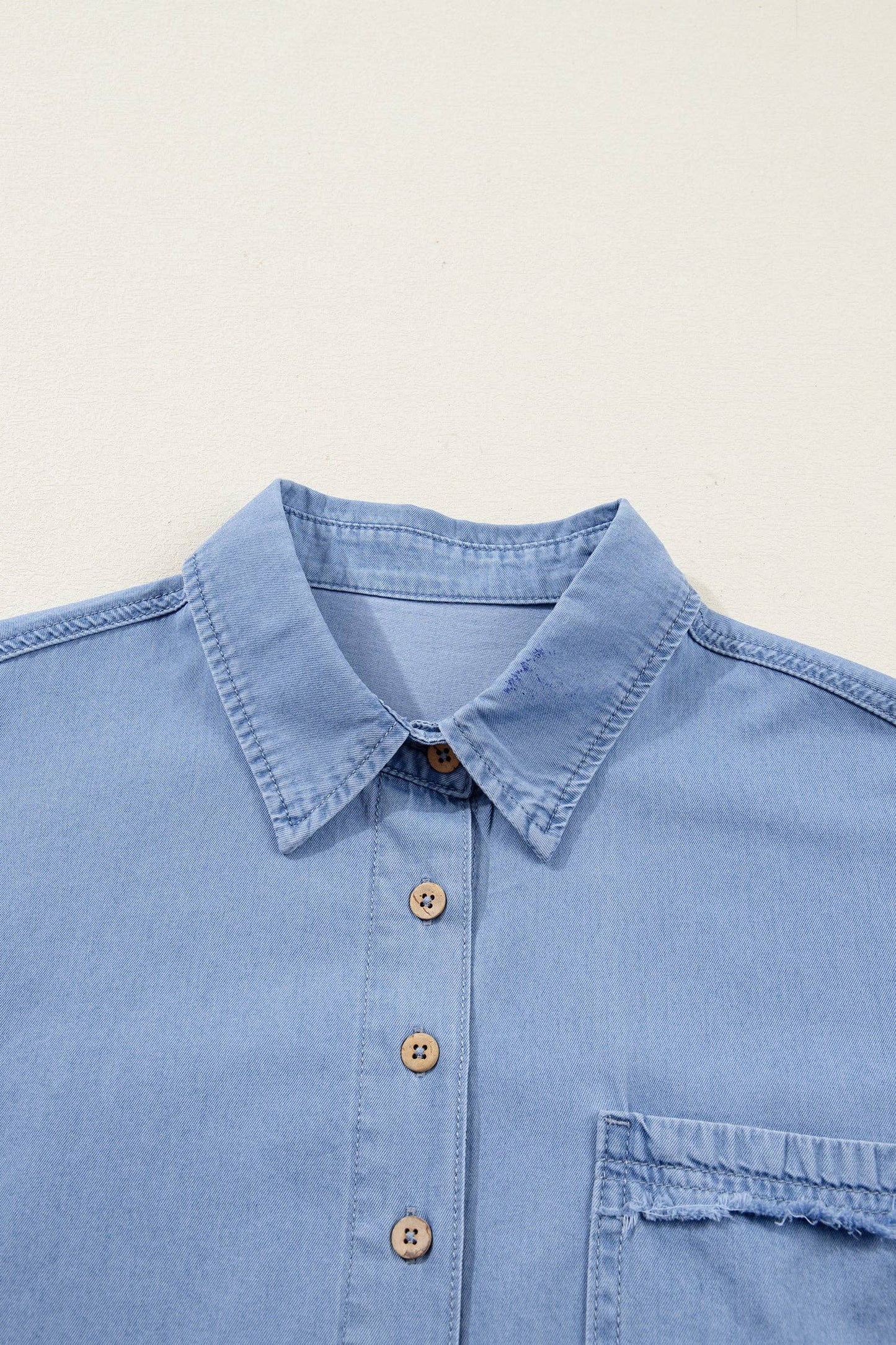 Blake Myosotis Chambray Shirt | Washed Drop Shoulder Top