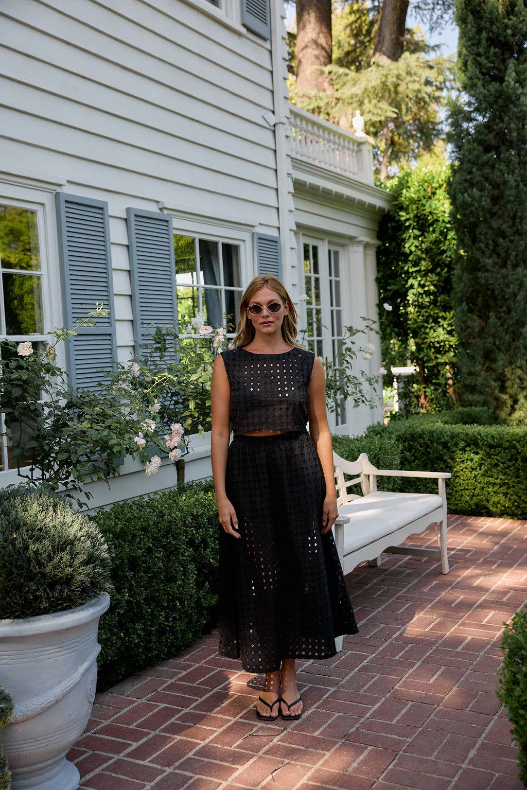 Olga Eyelet Skirt- Black