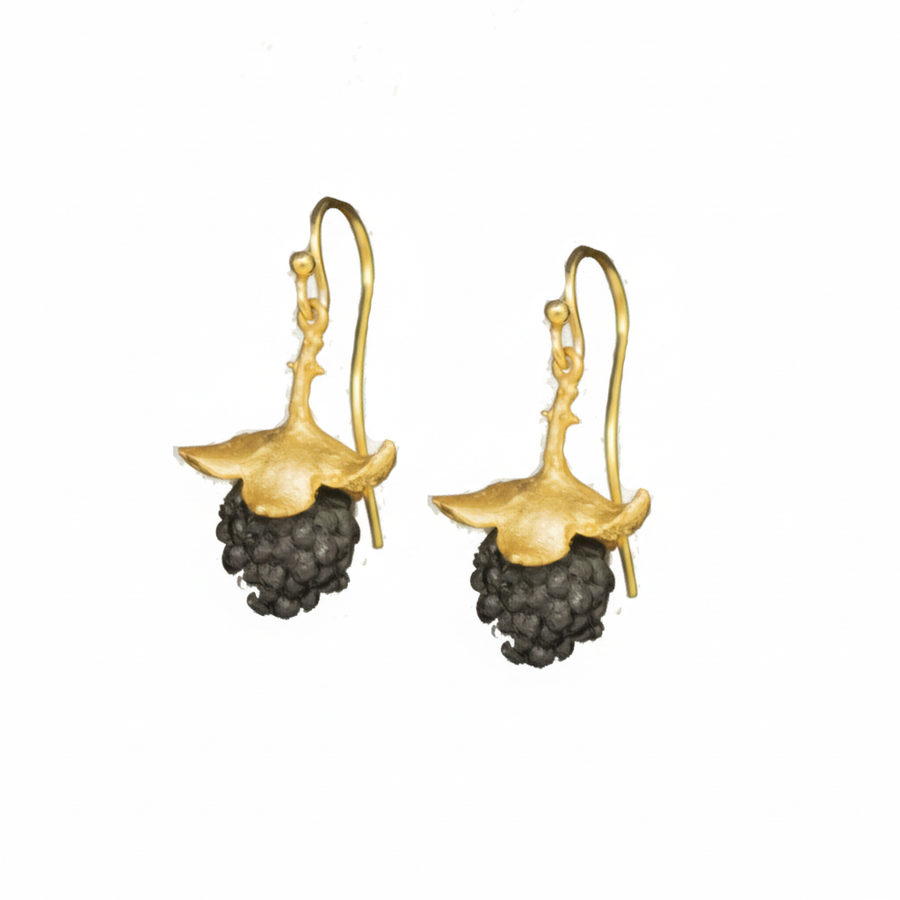 Blackberry Dangle Wire Earrings