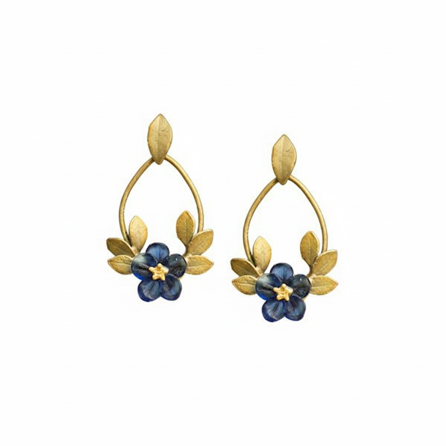 Blue Violet Hoop Earrings