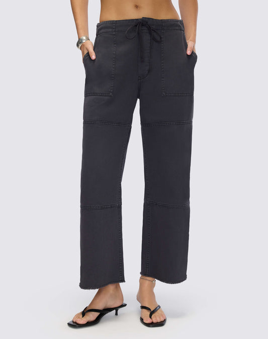 RE/DONE Washed Black Beach Pant Crop, front