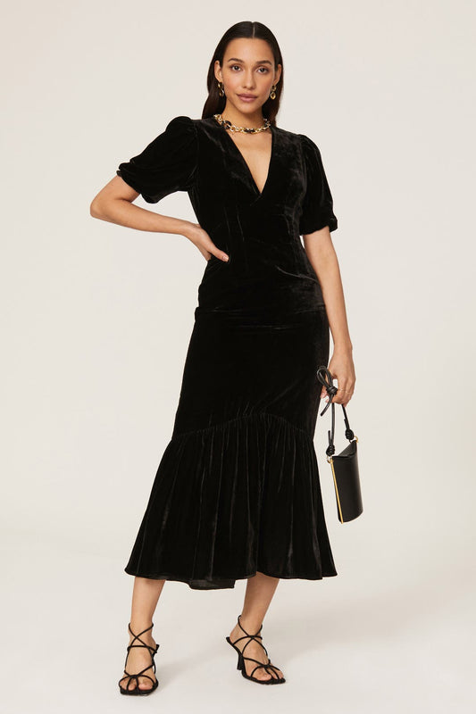 Rhode Velvet Ester Dress in Black