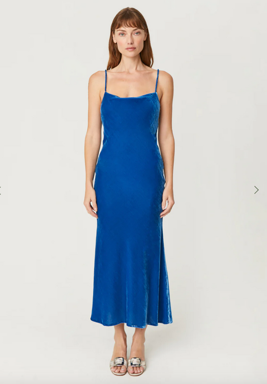 Rhode Velvet Jemima Dress in Air Force Blue